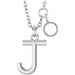 Ladies Initial J Natural Diamond Necklace (I1, G-H) — Sterling Silver