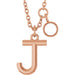 Ladies Initial J Natural Diamond Necklace (I1, G-H) — 14K Rose Gold