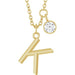 Ladies Initial K Natural Diamond Necklace (I1, G-H) — 14K Yellow Gold