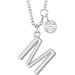Ladies Initial M Natural Diamond Necklace (I1, G-H) — Sterling Silver