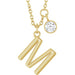 Ladies Initial M Natural Diamond Necklace (I1, G-H) — 14K Yellow Gold