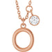 Ladies Initial O Natural Diamond Necklace (I1, G-H) — 14K Rose Gold