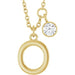 Ladies Initial O Natural Diamond Necklace (I1, G-H) — 14K Yellow Gold