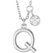 Ladies Initial Q Natural Diamond Necklace (I1, G-H) — Platinum