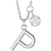 Ladies Initial P Natural Diamond Necklace (I1, G-H) — Platinum