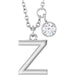 Ladies Initial Z Natural Diamond Necklace (I1, G-H) — 14K White Gold
