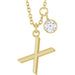 Ladies Initial X Natural Diamond Necklace (I1, G-H) — 14K Yellow Gold