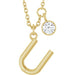 Ladies Initial U Natural Diamond Necklace (I1, G-H) — 14K Yellow Gold