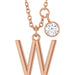 Ladies Initial W Natural Diamond Necklace (I1, G-H) — 14K Rose Gold