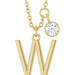 Ladies Initial W Natural Diamond Necklace (I1, G-H) — 14K Yellow Gold