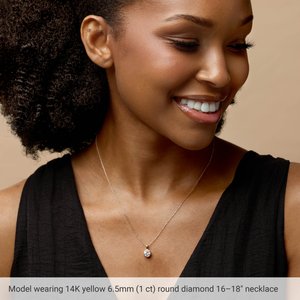 Lab-Grown Diamond Bezel-Set Solitaire Necklace - Style 87655