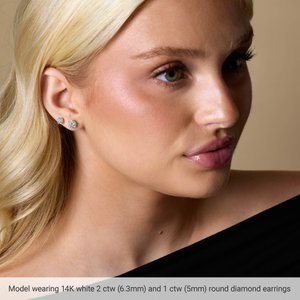 Lab-Grown Diamond Round 6-Prong Stud Earrings