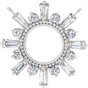 Ladies Natural Diamond Necklace Center (Si2-Si3, Ghi) — 14K White Gold