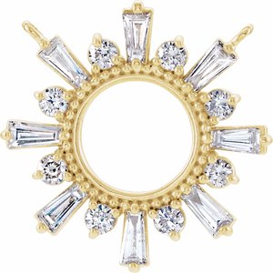 Ladies Natural Diamond Necklace Center (Si2-Si3, Ghi) — 14K Yellow Gold
