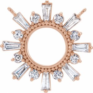 Ladies Natural Diamond Necklace Center (Si2-Si3, Ghi) — 14K Rose Gold
