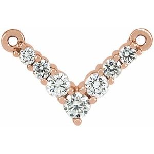 Ladies Natural Diamond Necklace Center (I1, G-H) — 14K Rose Gold