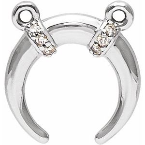 Ladies Natural Diamond Necklace Center — 14K White Gold