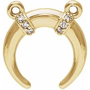 Ladies Natural Diamond Necklace Center — 14K Yellow Gold