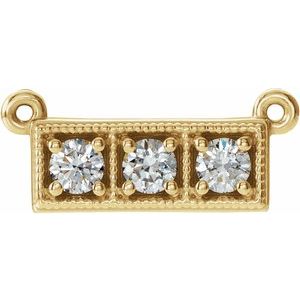 Ladies Natural Diamond Necklace Center (I1, G-H) — 14K Yellow Gold