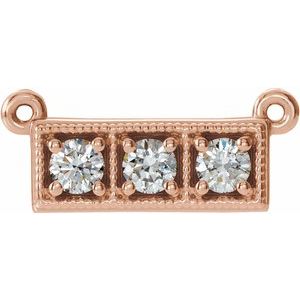 Ladies Natural Diamond Necklace Center (I1, G-H) — 14K Rose Gold