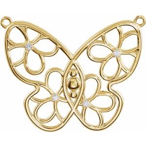 Ladies Natural Diamond Necklace Center — 14K Yellow Gold