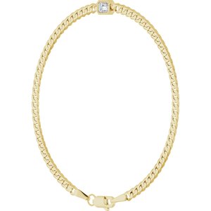 Lab-Grown Diamond Bezel-Set Solitaire Curb Link Bracelet