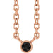 Ladies Natural Black Diamond Necklace (Opaque, Black) — 14K Rose Gold