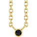 Ladies Natural Black Diamond Necklace (Opaque, Black) — 14K Yellow Gold