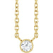 Ladies Natural Diamond Solitaire Necklace (I1, G-H) — 14K Yellow Gold