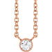 Ladies Natural Diamond Solitaire Necklace (I1, G-H) — 14K Rose Gold