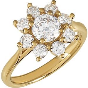Ladies Natural Diamond Cluster Ring (I1, G-H) — 14K Yellow Gold