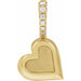 Ladies .03 Natural Diamond Engravable Heart Pendant (I1, G-H) — 14K Yellow Gold