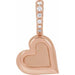 Ladies .03 Natural Diamond Engravable Heart Pendant (I1, G-H) — 14K Rose Gold