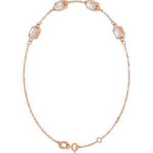 Lab-Grown Diamond Bezel-Set Link Bracelet