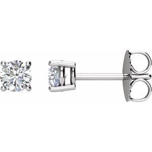 Ladies Natural Diamond Stud Earrings (Si2-Si3, G-H) — Platinum