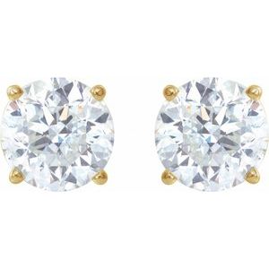 Lab-Grown Diamond Round 4-Prong Lightweight Stud Earrings - Style 652480