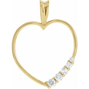 Ladies Natural Diamond Journey Heart Pendant (I1, G-H) — 14K Yellow Gold