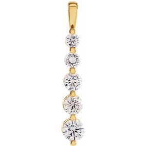 Ladies Natural Diamond Journey Graduated Pendant — 18K Yellow Gold