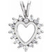 Ladies Natural Diamond Heart Pendant (I1, G-H) — 14K White Gold
