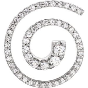 Ladies Natural Diamond Journey Spiral Pendant — 14K White Gold