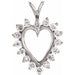 Ladies Natural Diamond Heart Pendant (I1, G-H) — 14K White Gold