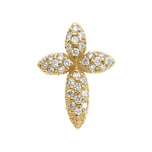 Ladies Natural Diamond Cross Pendant (Si1, G-H) — 14K Yellow Gold
