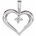 Ladies Natural Diamond Heart Pendant (I1, G-H) — 14K White Gold