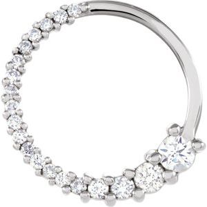 Ladies Natural Diamond Journey Circle Pendant (I1, G-H) — 18K White Gold