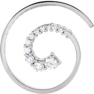 Ladies 1/2 Natural Diamond Journey Spiral Pendant — 18K White Gold