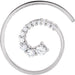 Ladies 1/2 Natural Diamond Journey Spiral Pendant — 18K White Gold