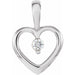 Ladies Natural Diamond Heart Pendant (I1, G-H) — 14K White Gold