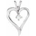 Ladies Natural Diamond Heart Pendant (I1, G-H) — 14K White Gold