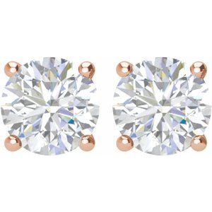Lab-Grown Diamond Round 4-Prong Lightweight Stud Earrings - Style 1874