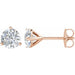 Ladies Natural Diamond Stud Earrings (I2, G-H) — 14K Rose Gold